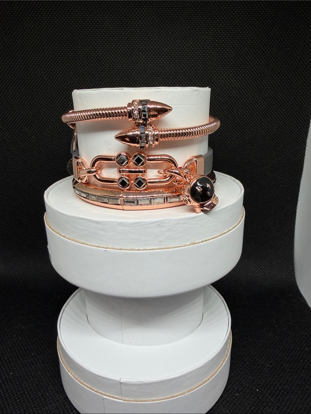 Rose Gold Spring 26: Bracelet Stack - Gray and Black: Astronaut Head